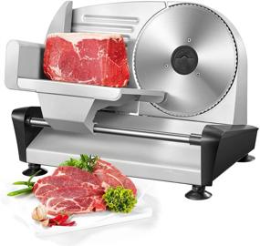 img 4 attached to 🔪 Electric Meat Slicer for Home Use - Adjustable Thickness, Stainless Steel Blade, Perfect for Meat, Cheese, and Bread!