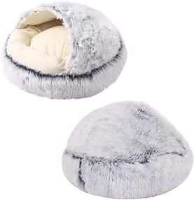 img 3 attached to 🛏️ NIBESSER Covered Cat Bed Cave: 2-in-1 Self-Warming Kitten Bed for Indoor Cats - Cozy, Cute, and Machine Washable!