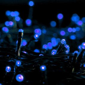 img 1 attached to 🎄 Funpeny 85 FT 240 LED Blue Christmas Lights: Waterproof, Extendable, Green Wire Fairy String Lights for Christmas Indoor Outdoor Decor – 8 Lighting Modes