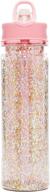 ban.do insulated water bottle with straw, glitter pink stardust - bpa-free, 16 oz capacity - buy now! logo