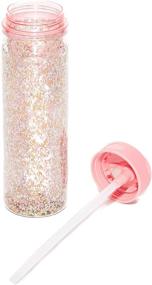 img 1 attached to ban.do Insulated Water Bottle with Straw, Glitter Pink Stardust - BPA-Free, 16 oz Capacity - Buy Now!