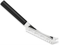 rada cutlery: нержавеющий нож для сыра с зубчатым краем, черная ручка - 9-5/8 дюймов логотип