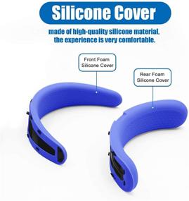 img 2 attached to 🔵 AMVR VR Front & Rear Silicone Protective Covers for Oculus Rift S Headset - Sweatproof, Waterproof, Anti-Dirty Replacement Accessories (Blue)