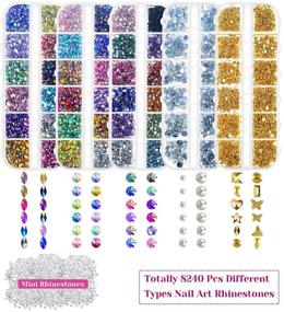 img 3 attached to 💅 Enhance Your Nail Art with Selizo 8240pcs Nail Rhinestones and Rhinestone Glue Set!