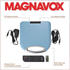 img 2 attached to 🔵 Blue Magnavox MTFT750-BL Portable 7-inch TFT DVD/CD Player with Remote Control and Car Adapter - Rechargeable Battery, Headphone Jack, Built-In Speakers+