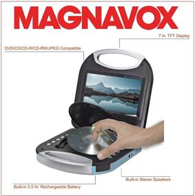 img 3 attached to 🔵 Синий портативный плеер DVD/CD Magnavox MTFT750-BL с 7-дюймовым TFT-экраном, пультом дистанционного управления и автомобильным адаптером - аккумулятором с возможностью зарядки, разъемом для наушников, встроенными динамиками+