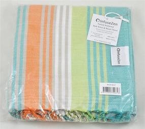 img 2 attached to 🏖️ InfuseZen Striped Colorful Turkish Towels - Versatile 100% Cotton Thin and Absorbent Hammam Towels for Bath, Beach, Pool Spa, Yoga, and Gym (Mint)