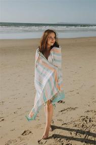 img 1 attached to 🏖️ InfuseZen Striped Colorful Turkish Towels - Versatile 100% Cotton Thin and Absorbent Hammam Towels for Bath, Beach, Pool Spa, Yoga, and Gym (Mint)