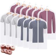 👗 set of 12 perber hanging garment bags – clear lightweight dust-proof clothes cover bags with full zipper for closet storage and travel (24'' x 32'') логотип