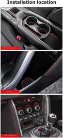 img 1 attached to Auovo 8 шт. Антивирусные коврики для Toyota 86 Subaru BRZ Scion FR-S Accessories 2020-2013 Интерьер - Красные подкладки, вкладки в держатель для чашек и вкладки для консоли.