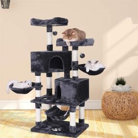 img 3 attached to 🐱 Enhanced BEWISHOME Multi-Level Cat Tree Condo with Sisal Scratching Posts, Perches, Houses, Hammock and Baskets, Cat Tower Furniture for Kitty Activity Center and Kitten Play House MMJ05