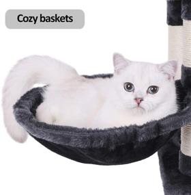 img 2 attached to 🐱 Enhanced BEWISHOME Multi-Level Cat Tree Condo with Sisal Scratching Posts, Perches, Houses, Hammock and Baskets, Cat Tower Furniture for Kitty Activity Center and Kitten Play House MMJ05