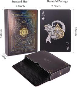 img 3 attached to 🐉 WJPC Easy Shuffling Plastic Waterproof Playing Cards - Dragon Design, Cool Black Poker Cards for Games and Parties - Deck of Cards (Dragon Theme)