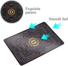 img 1 attached to 🐉 WJPC Easy Shuffling Plastic Waterproof Playing Cards - Dragon Design, Cool Black Poker Cards for Games and Parties - Deck of Cards (Dragon Theme)