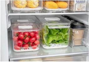 img 1 attached to 🥦 BlitzLabs Fridge Fresh Keeper Food Storage Containers – Stackable Organizer Bins with Lids, Removable Drain Tray – Ideal for Veggie, Berry, Fruits and Vegetables – Set of 3