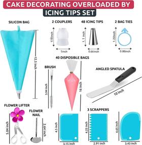 img 3 attached to 🍰 100 Pcs Cake Decorating Supplies Kit - Icing Piping Bags and Tips Set, with 48 Numbered Frosting Icing Tips, Pattern Chart, and EBook - Reusable & Disposable Pastry Bags Included