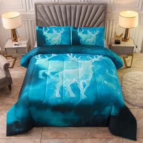 img 4 attached to JQinHome Queen 3 Piece Galaxies Comforter Bedding