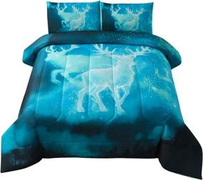 img 3 attached to JQinHome Queen 3 Piece Galaxies Comforter Bedding