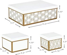 img 2 attached to 🎁 Набор подарочных коробок с крышками и наполнением - набор из 3 шт., белый и золотой - различных размеров для свадеб, душа невесты, подружек невесты, Рождества, Хануки, дней рождения, дня святого Валентина от Hallmark