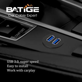 img 3 attached to BATIGE 2 Ports Dual USB 3.0 Car Mount Extension Cable - Enhanced Connectivity for Dashboard Panels (3ft)