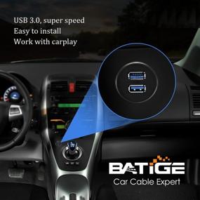 img 2 attached to BATIGE 2 Ports Dual USB 3.0 Car Mount Extension Cable - Enhanced Connectivity for Dashboard Panels (3ft)