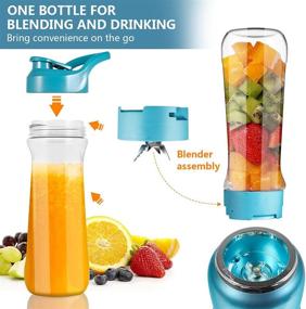 img 2 attached to 🍹 20Oz Personal Smoothie Blender for Shakes and Smoothies - BPA-Free, Ideal Juice Blender for Kitchen with Ice Milkshake, Frozen Fruit and Vegetable Drink - Powerful 250w