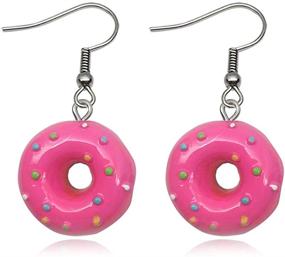 img 3 attached to 🍩 Adorable Best Friend Cartoon Donut Cookie Dangle Earrings: A Must-Have for Girls, Kids, Friendship Sisters, and BFFs - Available in 7 Vibrant Colors!