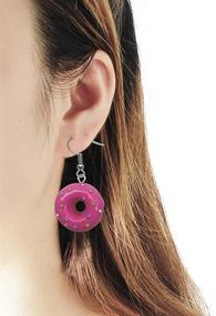 img 2 attached to 🍩 Adorable Best Friend Cartoon Donut Cookie Dangle Earrings: A Must-Have for Girls, Kids, Friendship Sisters, and BFFs - Available in 7 Vibrant Colors!