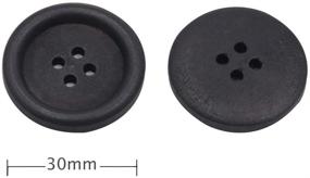 img 1 attached to 🔘 40 Pack of Large Big Black Wooden Buttons - 30mm, 4 Hole Wood Button