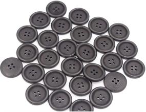 img 3 attached to 🔘 40 Pack of Large Big Black Wooden Buttons - 30mm, 4 Hole Wood Button