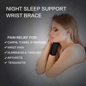 img 3 attached to 🔧 Adjustable Wrist Brace with Splints for Carpal Tunnel Pain Relief – Men and Women, Large-Left – Night Wrist Sleep Support Brace