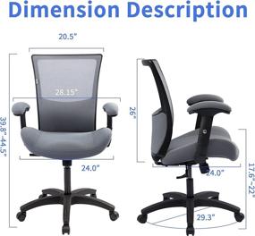 img 3 attached to 💺 Enhance Your Office Comfort with LONGBOSS High Back Swivel Lumbar Support Desk Chair - Gray