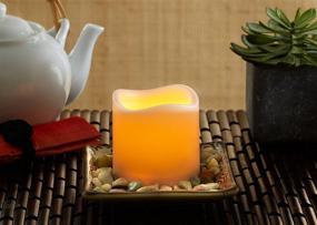 img 1 attached to 🕯️ Ivory Flameless Votive Candles - Set of 2, 3"x 4.5" Battery Operated Plastic Pillar LED Candle Light for Home Decor, Weddings, Parties, Seasonal & Festival Celebration