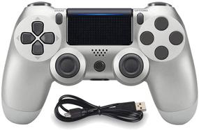 img 4 attached to 🎮 Molgegk Wireless Controllers Compatible with Play-Station 4 - DoubleShock 4 Joystick Remote Gamepad (Silver)