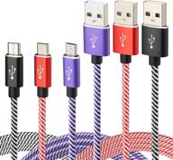 🔌 10ft 3 пакет teyssor микро usb кабель: прочный плетеный нейлоновый андроид зарядный кабель для galaxy s7 s6, note 5 и lg k40 k20 - быстрый зарядный шнур для j3 j3v j5 j7 edge и mp3 плееров логотип