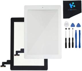 img 4 attached to KAKUSIGA White iPad 2 Touch Screen Glass Digitizer Replacement Kit: Includes Home Button Flex, Adhesive Tape, and Repair Tools