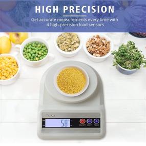 img 2 attached to 🍳 JXCOOP Food Scale - Digital Kitchen Scale, 22LB Capacity for Food Ounces and Grams, High Precision 1g/0.1 oz, Tare Function, Backlit Touch Button LCD - Ideal for Cooking and Baking (White)