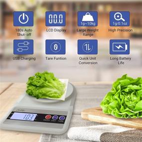 img 3 attached to 🍳 JXCOOP Food Scale - Digital Kitchen Scale, 22LB Capacity for Food Ounces and Grams, High Precision 1g/0.1 oz, Tare Function, Backlit Touch Button LCD - Ideal for Cooking and Baking (White)