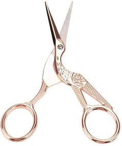 img 1 attached to 🦩 Rose Gold Stork Scissors: Vintage Crane Design Shears for DIY Embroidery, Crafting, Needle Work & Art