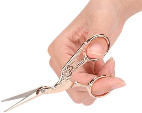 img 2 attached to 🦩 Rose Gold Stork Scissors: Vintage Crane Design Shears for DIY Embroidery, Crafting, Needle Work & Art