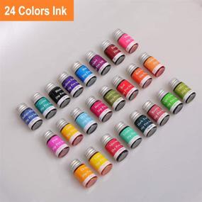 img 3 attached to 🖋️ UBEART Glass Dip Pen Ink Set - 28 Pieces Calligraphy Kit with 24 Colors Ink, Cleaning Cup, Pen Holder, 2 Crystal Glass Pens - Ideal Gift for Birthdays, Graduations, Beginners - Gold Box