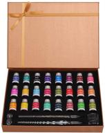 🖋️ ubeart glass dip pen ink set - 28 pieces calligraphy kit with 24 colors ink, cleaning cup, pen holder, 2 crystal glass pens - ideal gift for birthdays, graduations, beginners - gold box logo