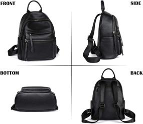 img 1 attached to Elegant Black Genuine Leather Backpack Purse for Women: A Versatile and Stylish Daypack for Ladies