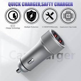 img 3 attached to 🚗 HELIOTION Car Charger – Dual QC 3.0 Port, 36W Fast Charging, Adapter for Car, Mini USB Cigarette Lighter Charger – Compatible with iPhone 11/11 pro/XR/X/XS, Galaxy S10/S9/S8/Note 9, and More