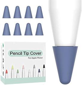 img 4 attached to OneCut 8 Pcs Silicone Pencil Nib/Tip Protector Cap For Drawing Noiseless Compatible For Apple Pencil 1St/2Nd Replacement Non-Slip Writing Nib/Tip Protector (Blue)