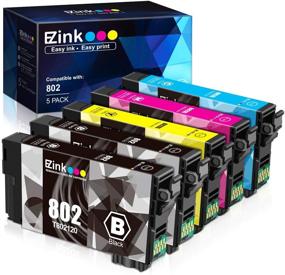 img 4 attached to 🖨️ E-Z Ink (TM) Remanufactured Ink Cartridge Set for Epson 802XL 802 T802XL T802 Workforce Pro Printers - High Capacity 2 Black, 1 Cyan, 1 Magenta, 1 Yellow Replacement