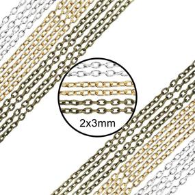 img 3 attached to 🔗 TOAOB 49 Feet Chains: Ultimate Gold, Silver, and Bronze Tone Set - Ideal for Necklace, Bracelet, and Jewelry Making Accessories