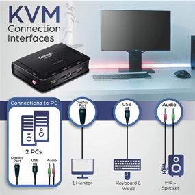 img 2 attached to TRENDnet 2-Port 4K DisplayPort 1.2 KVM Switch: Ultra High-Definition Video, Audio, USB 2.0, Integrated Cables (Black)