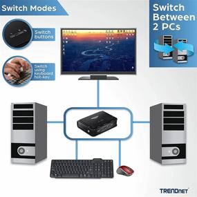 img 1 attached to TRENDnet 2-Port 4K DisplayPort 1.2 KVM Switch: Ultra High-Definition Video, Audio, USB 2.0, Integrated Cables (Black)