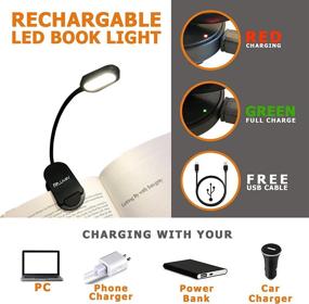 img 1 attached to Fitlumin LED Book Light - Slim, Rechargeable Reading Light for Eye Care in Bed - 3000K Warm LED - Ideal for Bookworms & Kids